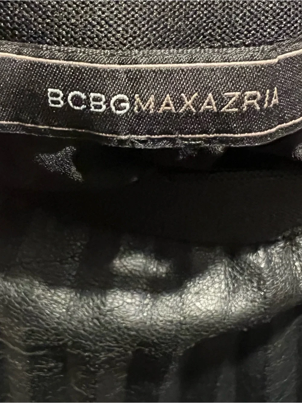 BCBGMaxAzria Black, Burgundy & Teal Pleated Midi Skirt - Picture 8 of 9